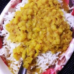 A picture of Dal chawal.