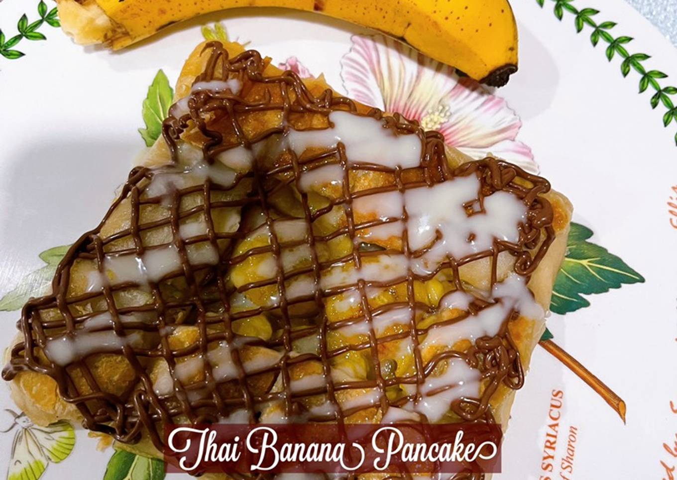 Pancake Thailand dengan pisang dan nutella