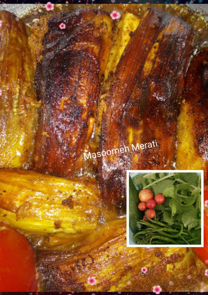 عکسی از دستور 🍅🍆بادمجون شکم پر شمالی🍅🍆