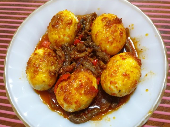 Langkah Mudah untuk Membuat Resep Balado telur daging sapi yang Enak