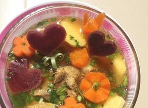 Hình của món Canh củ dền, khoai tây,🥕. ❤️.