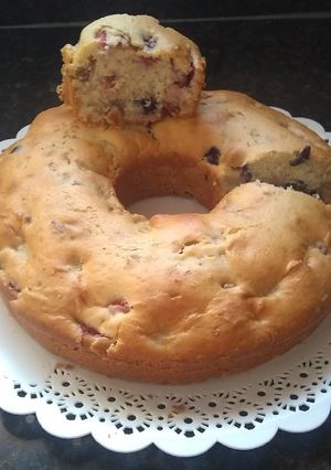 Una foto de Budín de frutos rojos