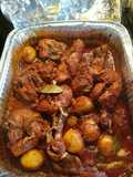 Pollo con jugo al horno