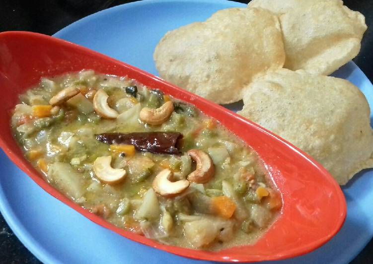 Steps to Make Favorite Poori saagu common breakfast in karnataka