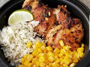 A picture of grilled chicken thighs