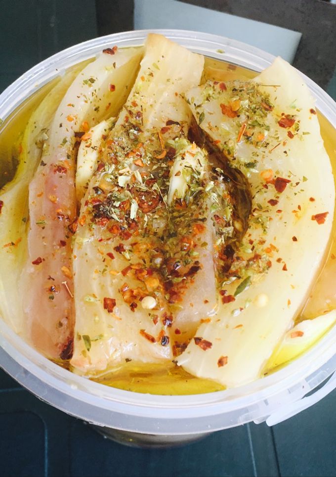 Una foto de Berenjenas al escabeche caseras