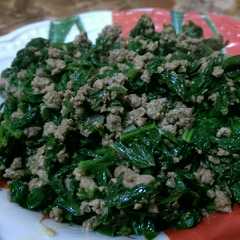 سبانخ مع اللحمه المفرومه-レシピのメイン写真