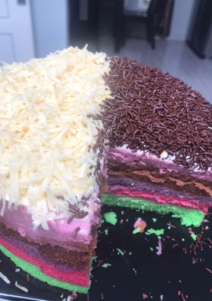 Foto resep Rainbow cake 4 telur (no oven)