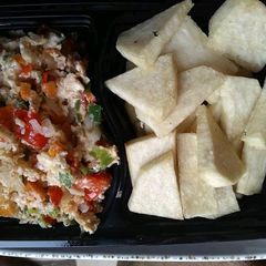 A picture of Fried yam with egg sauce.