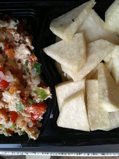 A picture of Fried yam with egg sauce.