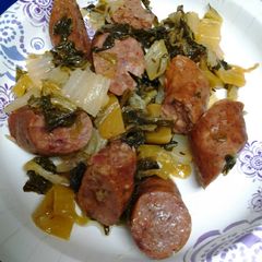 Sausage and bok choy II A picture of Sausage and bok choy II.