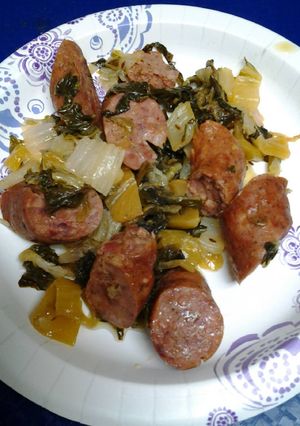 A picture of Sausage and bok choy II.