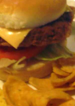 A picture of Chickpea &Salmon Patty burgers.