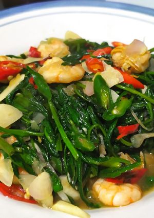 Foto resep Oseng oseng kangkung udang