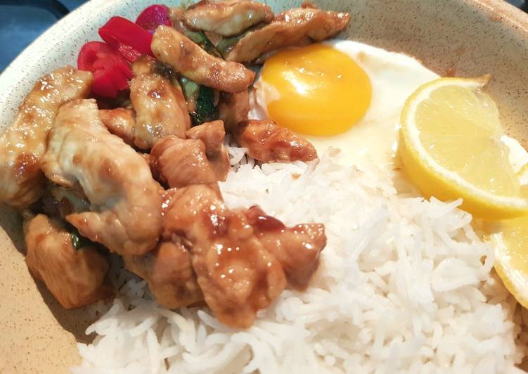 Recipe of Quick Basil Chicken with Rice