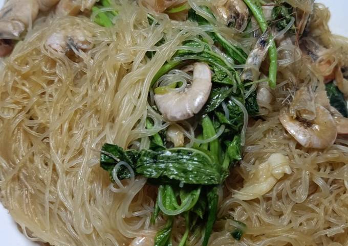 Tutorial Membuat Resep Bihun udang bayam