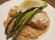 A picture of seafood risotto