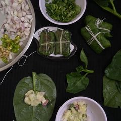 A picture of Malabar Spinach Wrap.