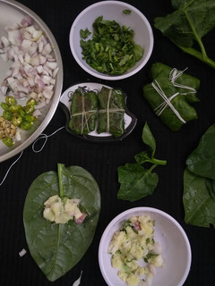 A picture of Malabar Spinach Wrap.