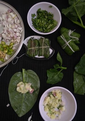 A picture of Malabar Spinach Wrap.