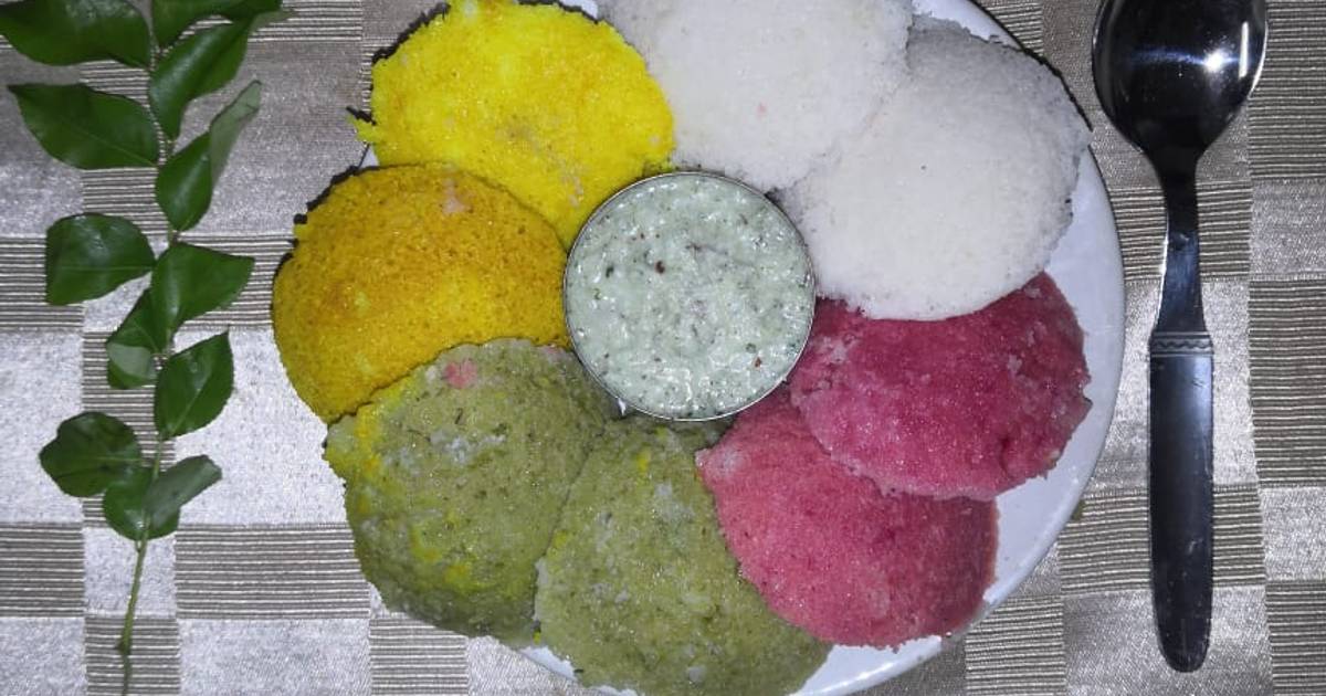 Steamed Colour Rice Idlis Recipe By Chaya Kulkarni Cookpad
