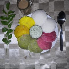Steamed Colour Rice Idlis A picture of Steamed Colour Rice Idlis.