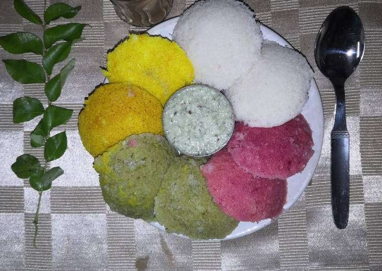 Recipe of Quick Steamed Colour Rice Idlis