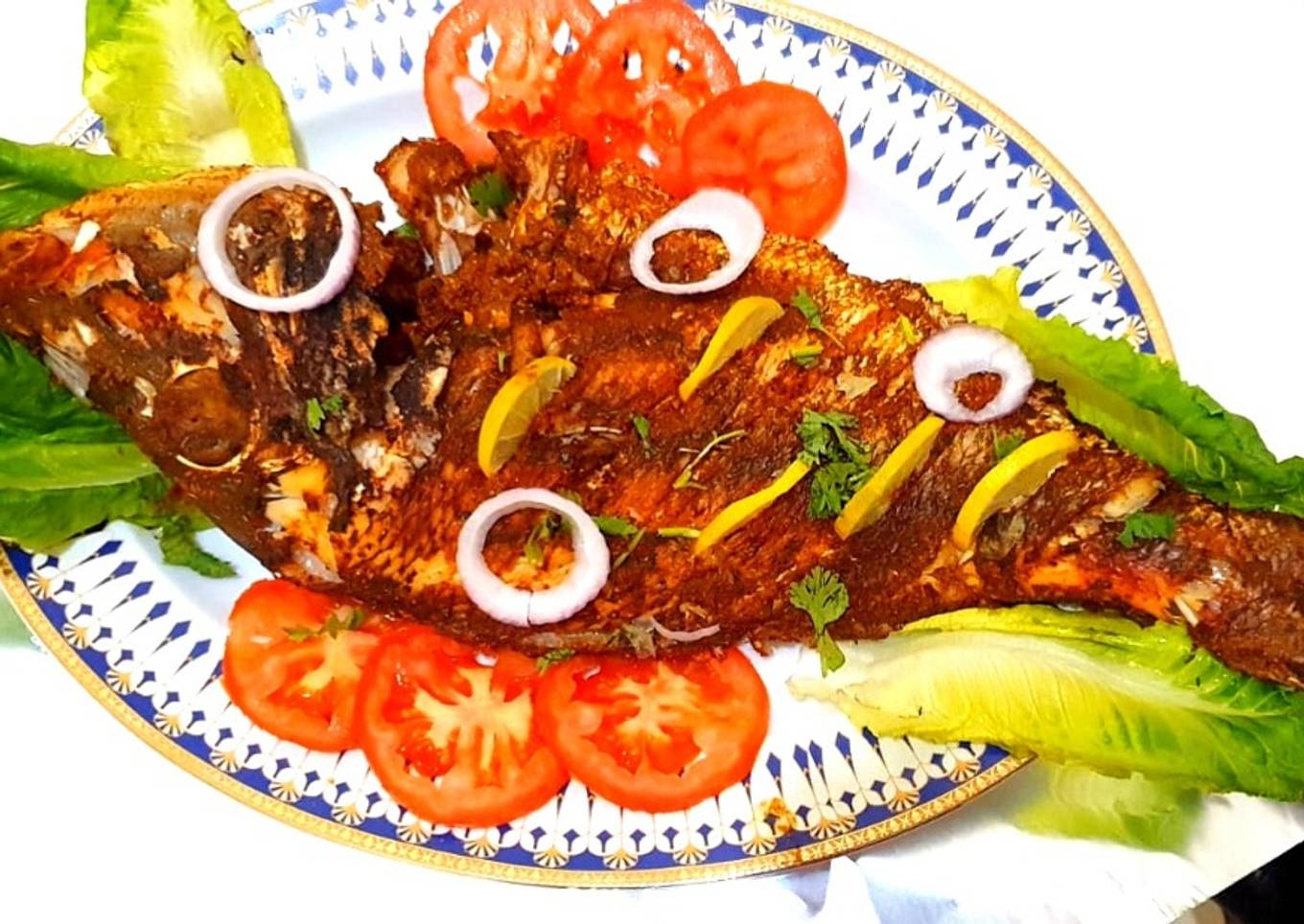 Restaurant style grilled fish with special masala