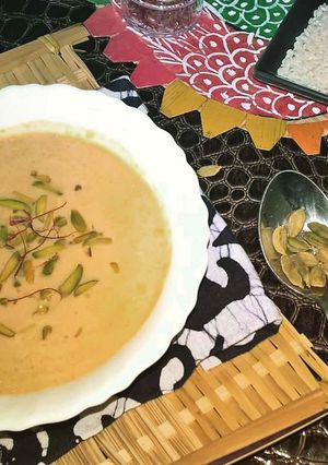 A picture of Date Palm Jaggery Kheer / Pudding.