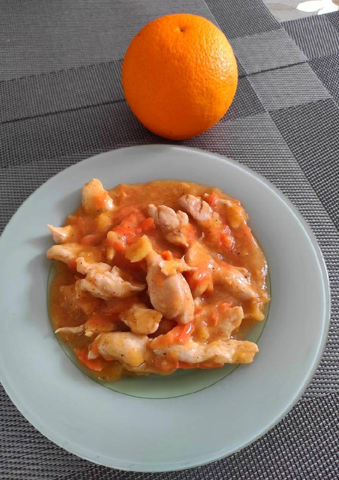 Нежное куриное филе с апельсиновой подливкой