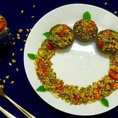 A picture of Ragi Cup Served with Sprout Salsa (No Oil Recipe).