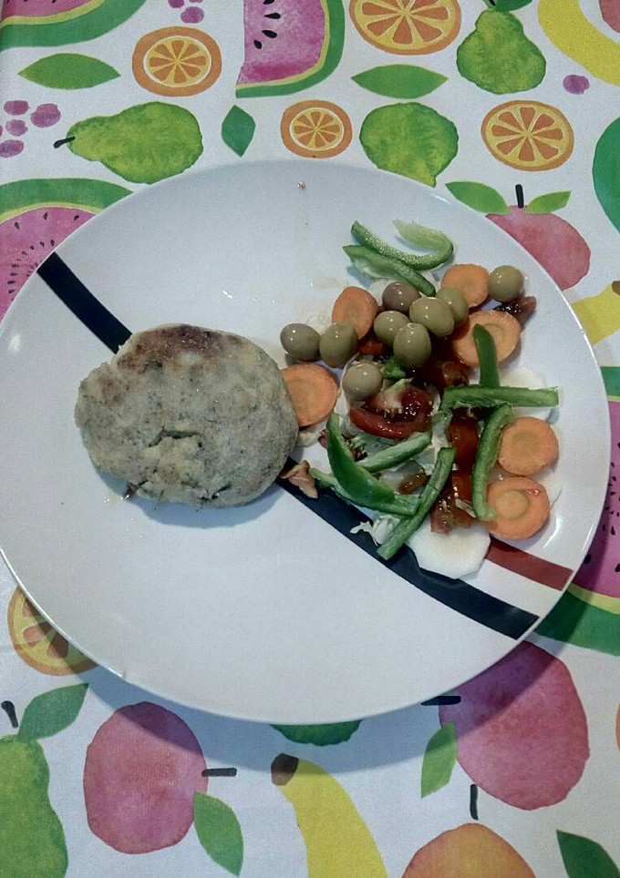 Una foto de Hamburguesa de calabacín con cereales