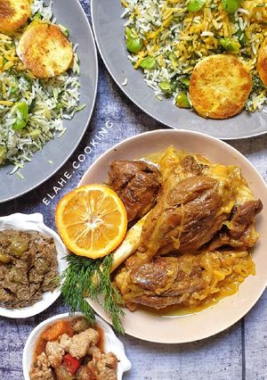 عکسی از دستور باقالی پلو با ماهیچه