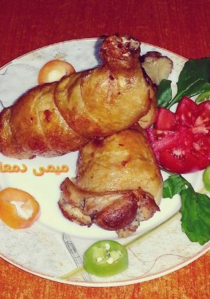 صورة لوصفة طريقة اخلاء اوراك الدجاج بالخطوات لعمل الحمام الكداب