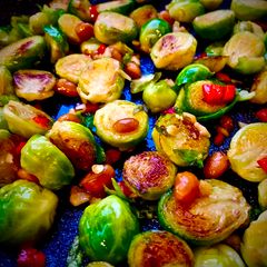 A picture of Brussels Sprouts in Soya Bean Paste.