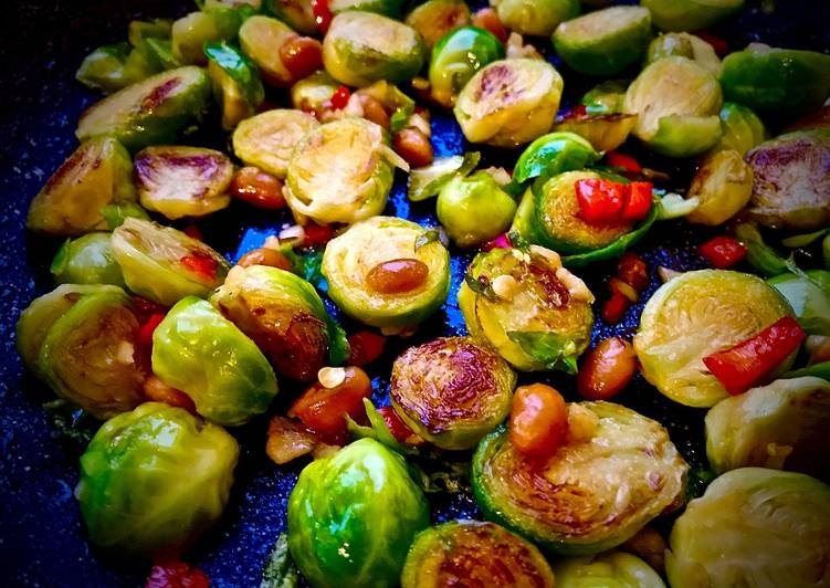 Recipe of Any-night-of-the-week Brussels Sprouts in Soya Bean Paste