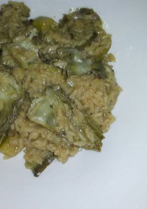 Una foto de Risotto con alcachofa