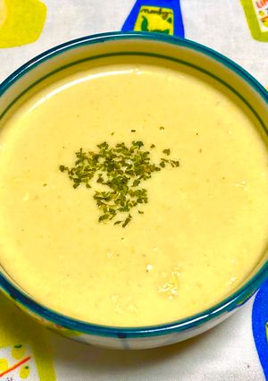 A picture of Corn & Sweet Potato Rich Cold Potage Soup.