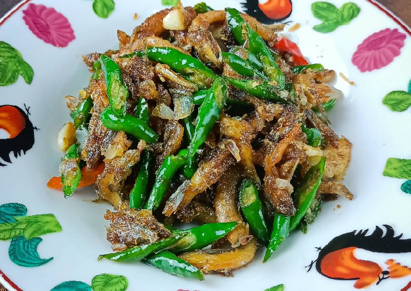 Oseng Ikan Asin Cabai Hijau