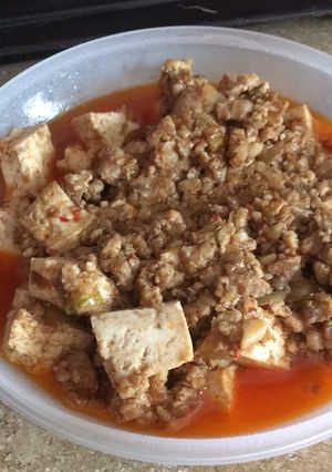 A picture of Szechuan Mapo tofu.