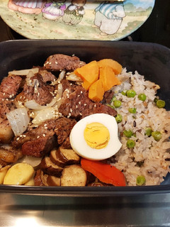 氣炸鍋烤牛排便當 的食譜成品照片