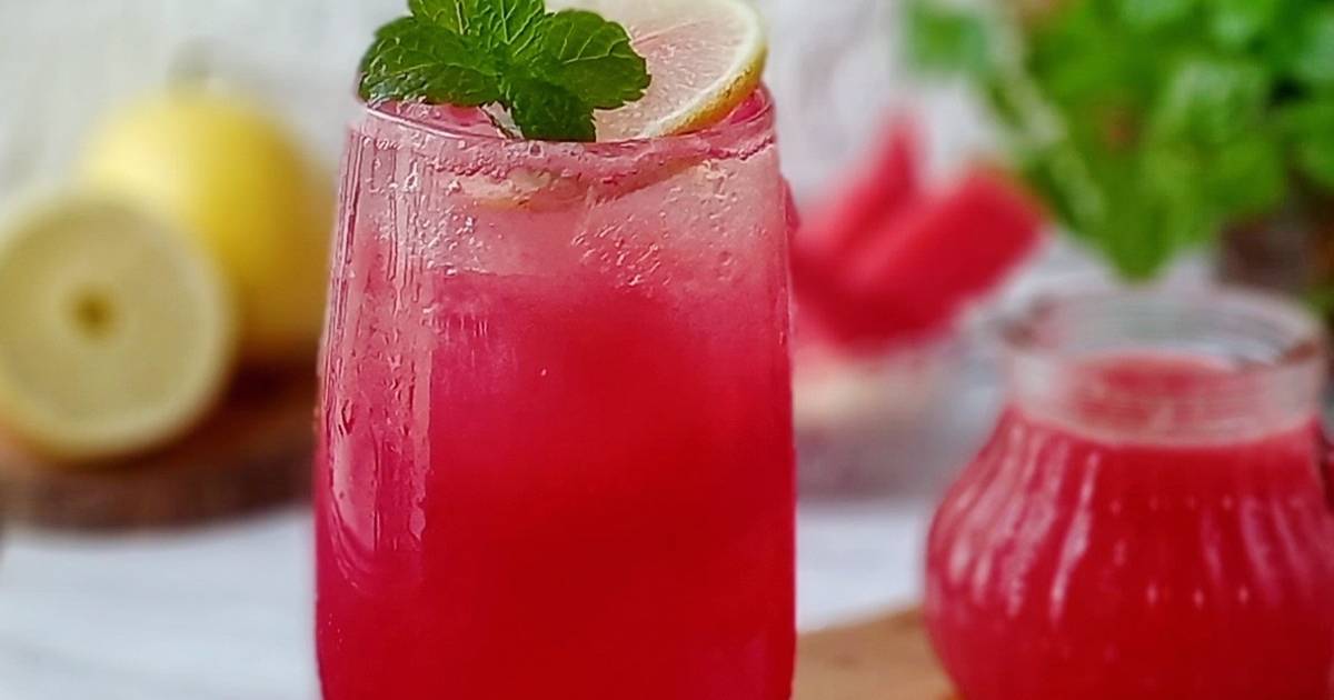 Resep Sparkling Water Melon Juice Lemonade oleh Vey Alodia's Kitchen