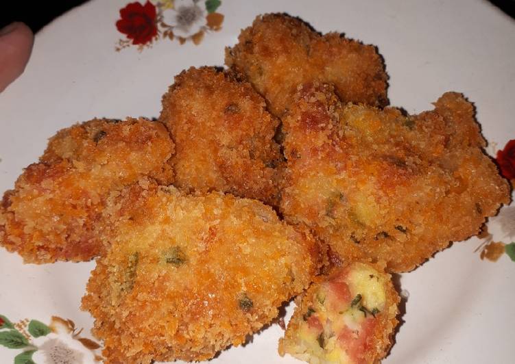 Resep Nugget  isi macaroni sosis  sayur oleh Mamah Nada 