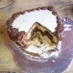 A picture of Marble cake decorated with Royal icing.