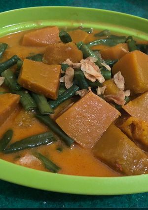Foto resep Kacang panjang labu santan