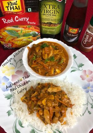 A picture of Authentic Thai Red Chicken Curry.