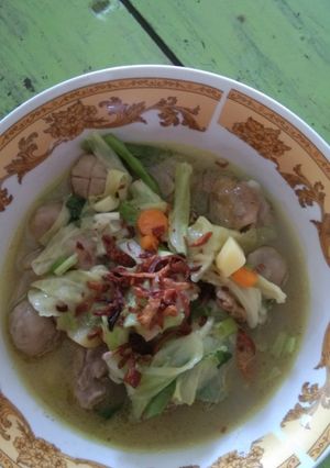 Foto resep Sop ayam bakso kuah kuning sederhana😋