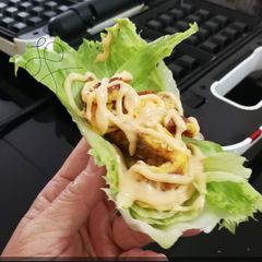 Lettuce Wrap Fried Eggs With Spam A picture of Lettuce Wrap Fried Eggs With Spam.