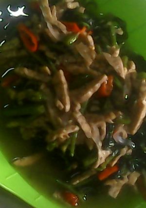 Foto resep Oseng kangkung tempe .. Hot Molotot ....