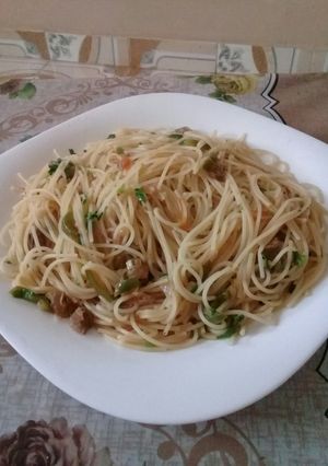 A picture of Spaghetti in wetfry beef. #4weekschallenge#authormarathon.